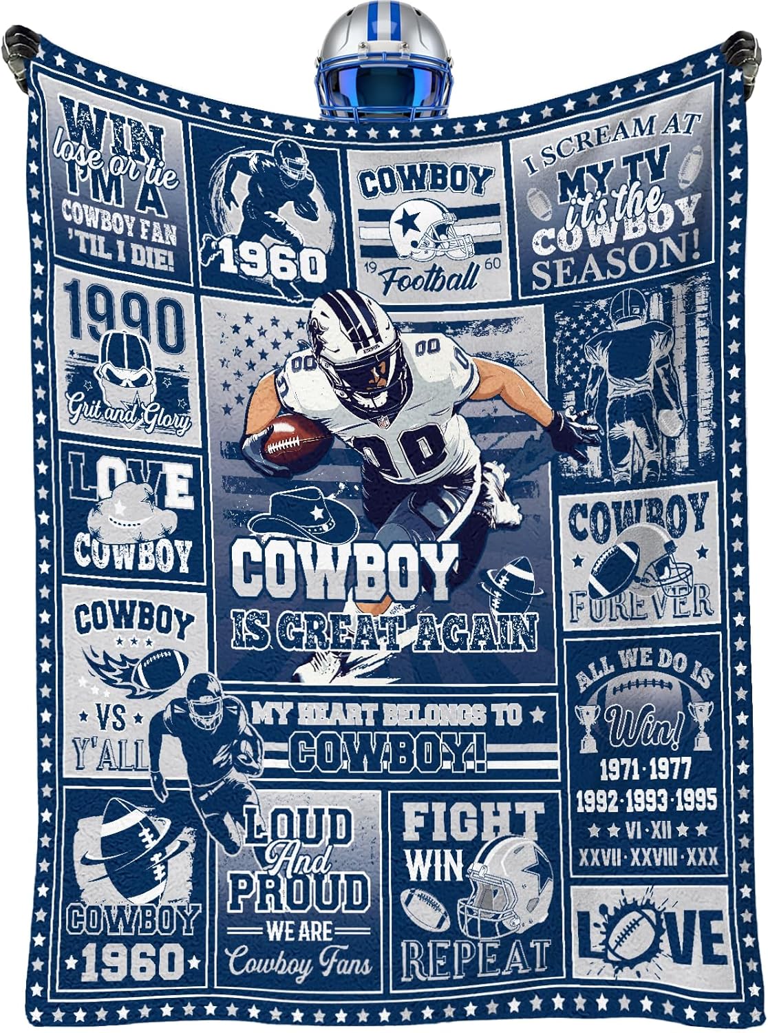 Red Football Throw Blanket, American Rugby Fuzzy Flannel Plush Blanket, Football Lovers Fan Gifts for Men Women Sport Team Game Party Support Sofa Bed Blankets 50'' x 60''