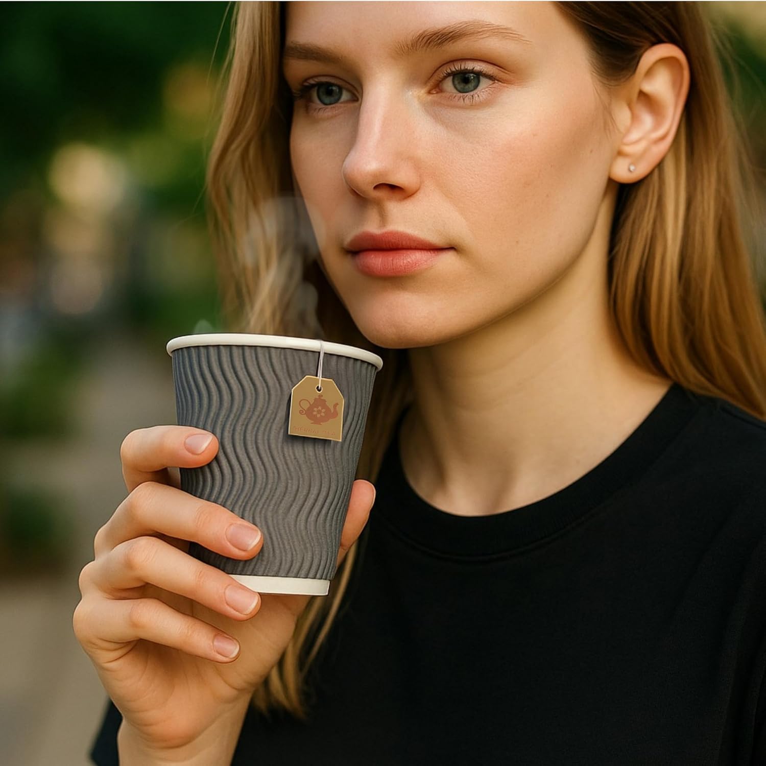 NYHI 150 Ripple Insulated Red/Gray Paper Cups CoffeeTea Hot Cups Recyclable 3 Layer Rippled Wall For Better Insulation Perfect for Cappuccino Hot Cocoa or Iced Drinks (GRAY, 10 OZ) image 4