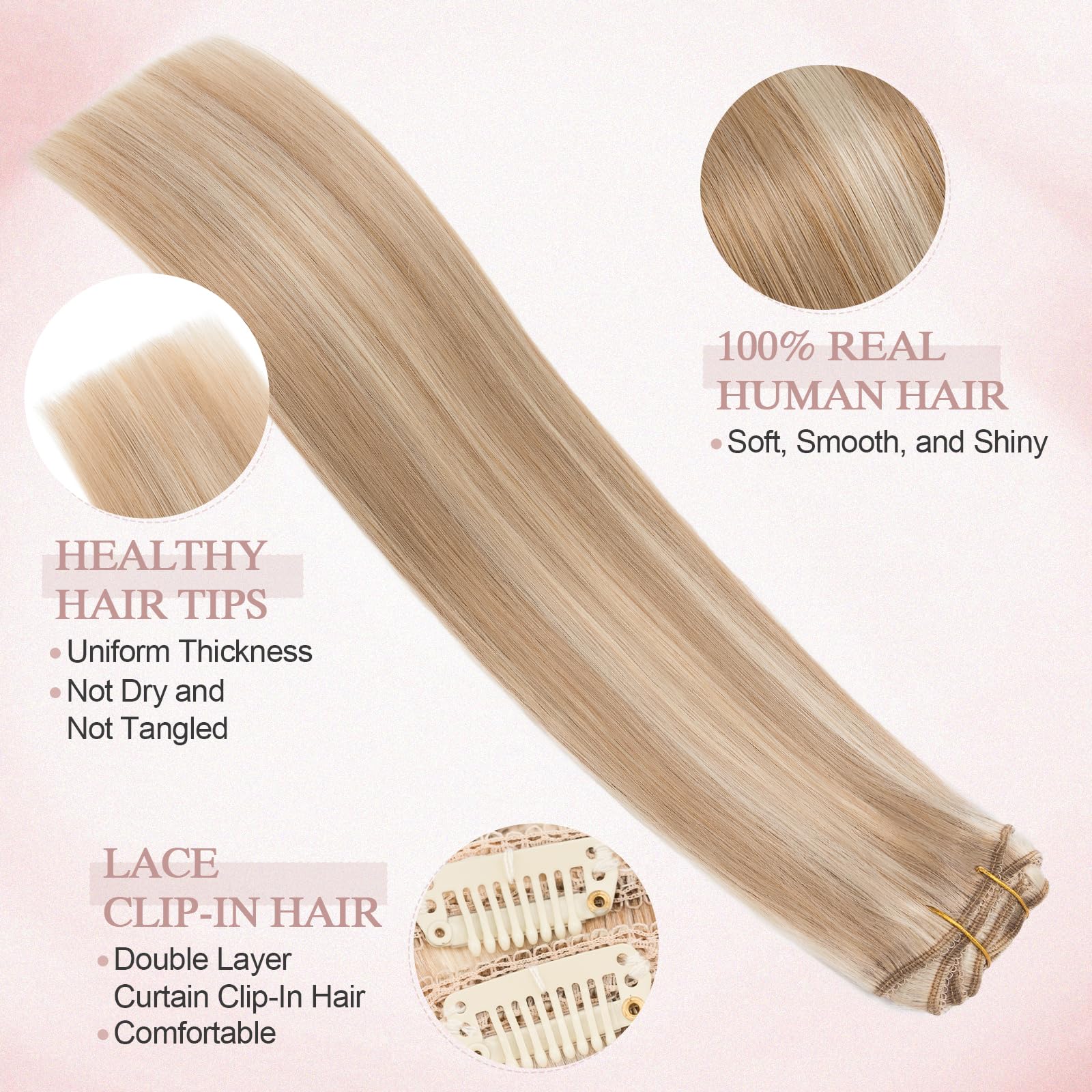 SEGOHAIR Hair Extensions Clip in Human Hair - Image 3
