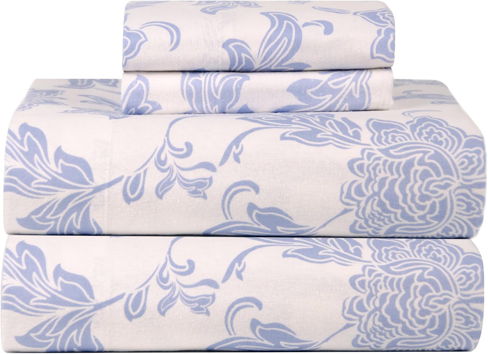 Celeste Home Ultra Soft Flannel Sheet Set with Pillowcase, King, Corsage