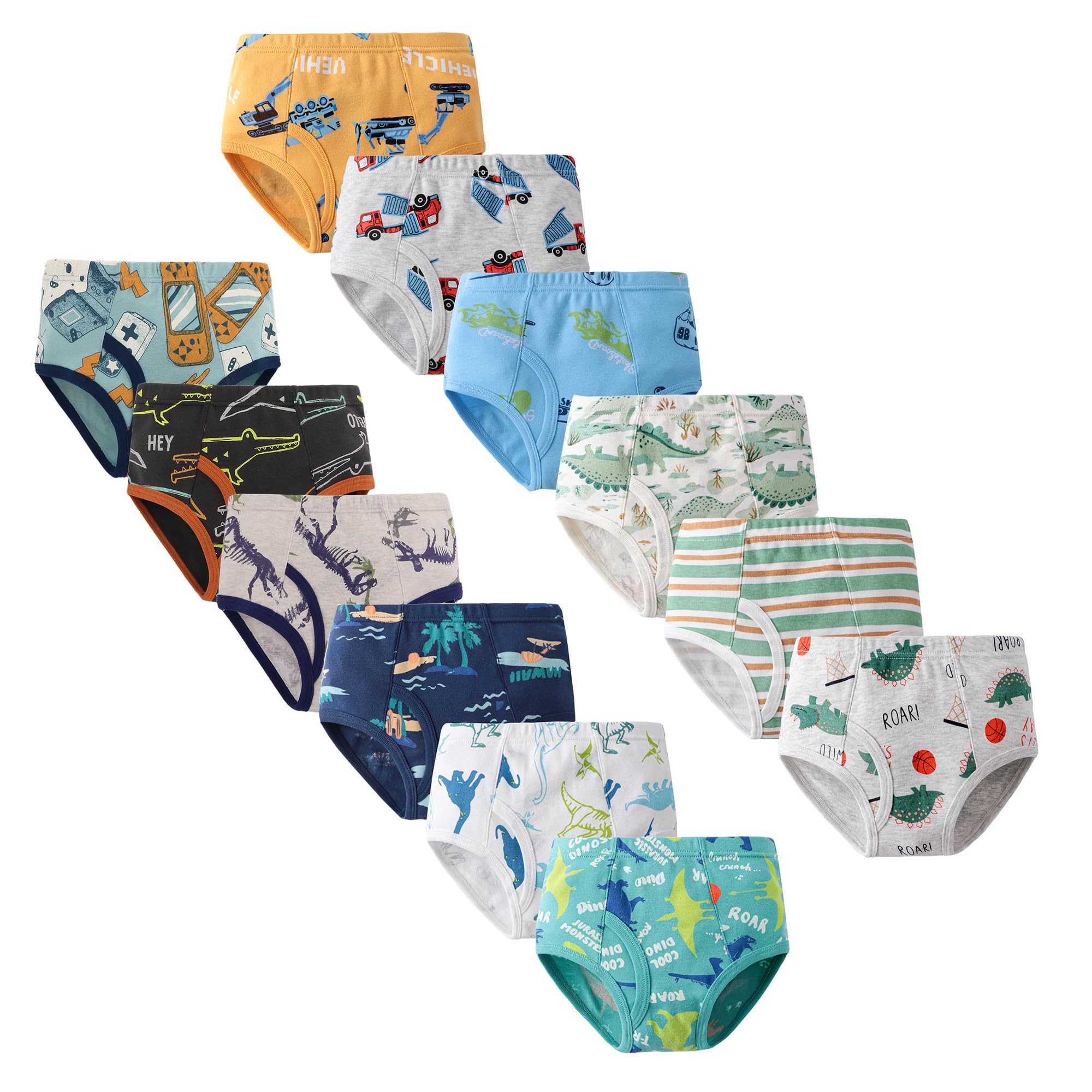 Slips sous-Vêtements Pur Coton Garçons Lot de 12 Slip Enfant