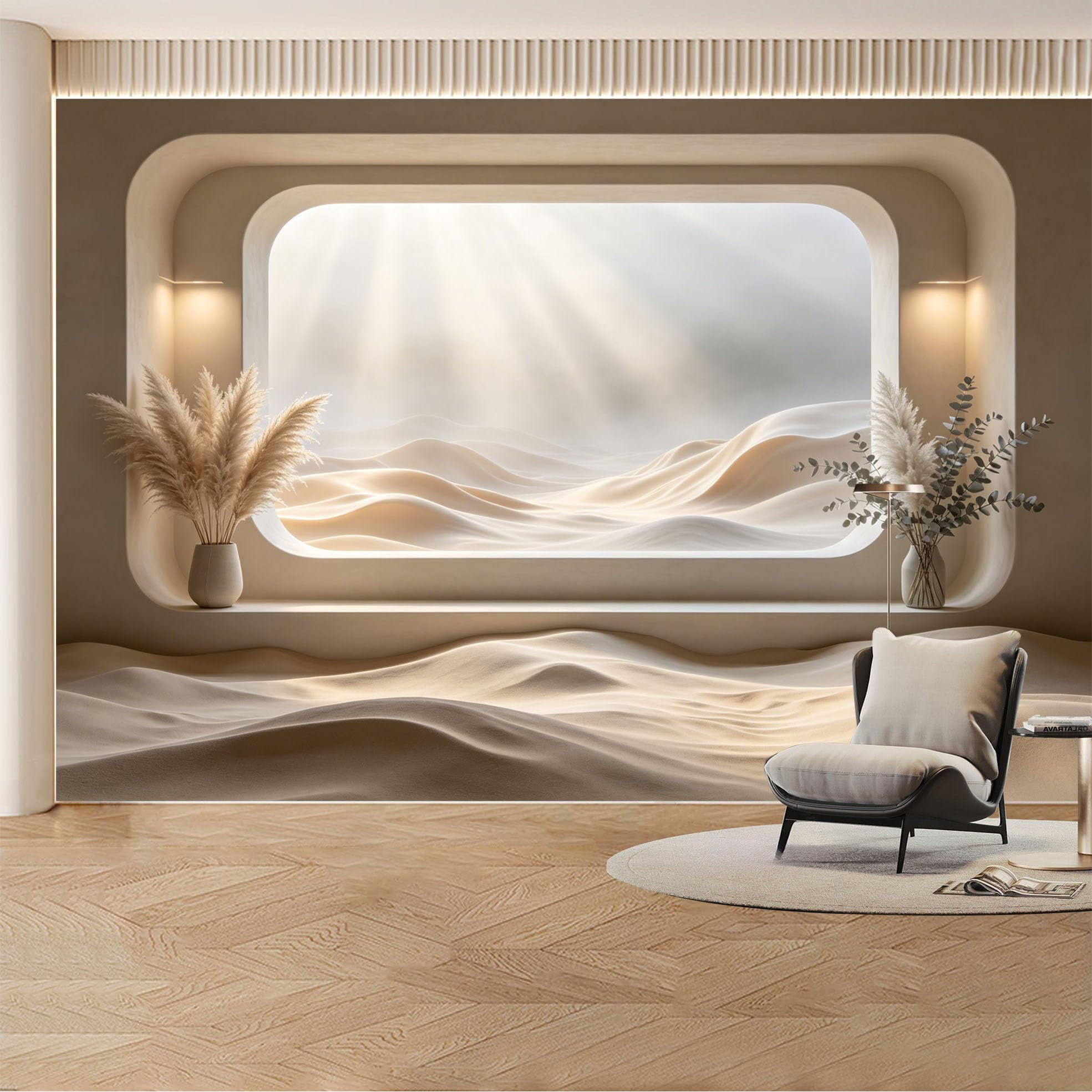 Custom Wall Mural Wallpaper Misty Forest Mountain Landscape 3D Effect Wall Decor Minimalist Nordic Removable SelfAdhesive Large Photo for Living Room， Bedroom， Office