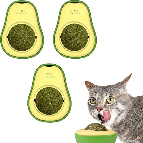 Pelota de hierba gatera de juguete de pared, paquete de 3 juguetes Silvervine para gatos de interior, dientes que rechinan los dientes, rodillo de