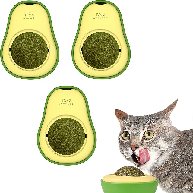 SUOXU 3 Pcs Catnip Ball Cat Toy Cat Treat,Cat Teeth Grinding Chew teeth cleaning roller exerciser indoor Interactive Cat toys