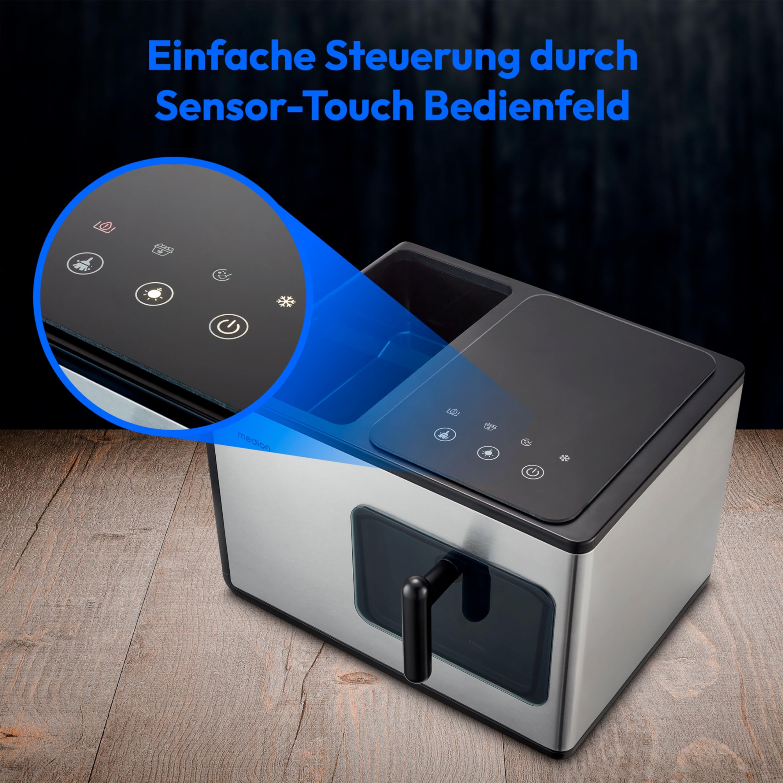 MEDION Eiswürfelmaschine (Nugget Eiswürfel, Crushed Ice, perfekt für Getränke & Cocktails, 2 Liter Tank, bis zu 15kg Eiswürfel, kurze Produktionsdauer ca. 5 Min., selbst reinigend, MD11960)