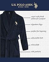 Vista 2 de U.S. Polo Assn. Albornoz para hombre Bata de felpa con cuello de chal