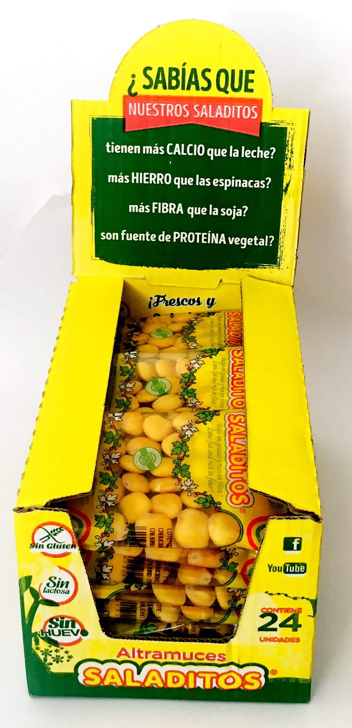 Saladitos Altramuces Bolsa 100 G Pack 24 Ud, Sal Marina, 2400 Gramo