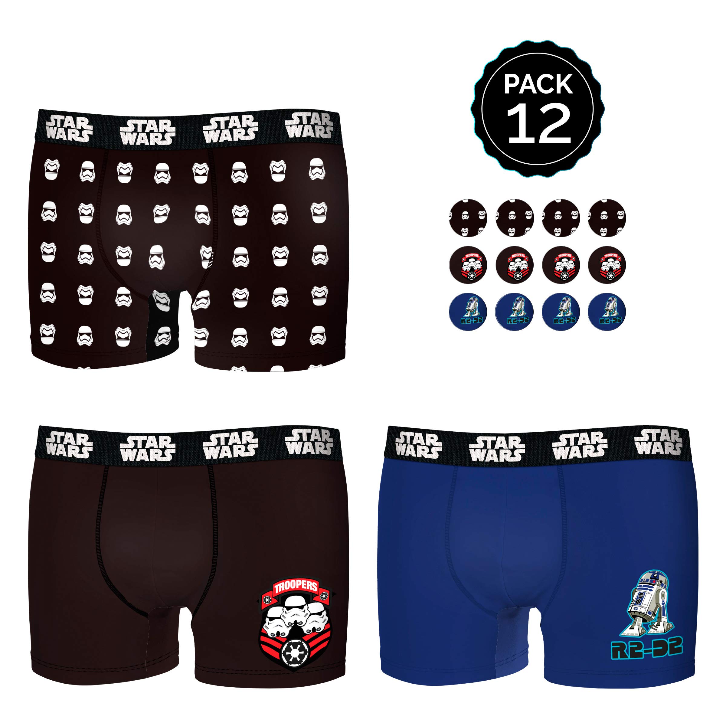 Star Wars Pk743-14 Boxer a Pantaloncino, Multicolore 0, 14 Anni Bambino