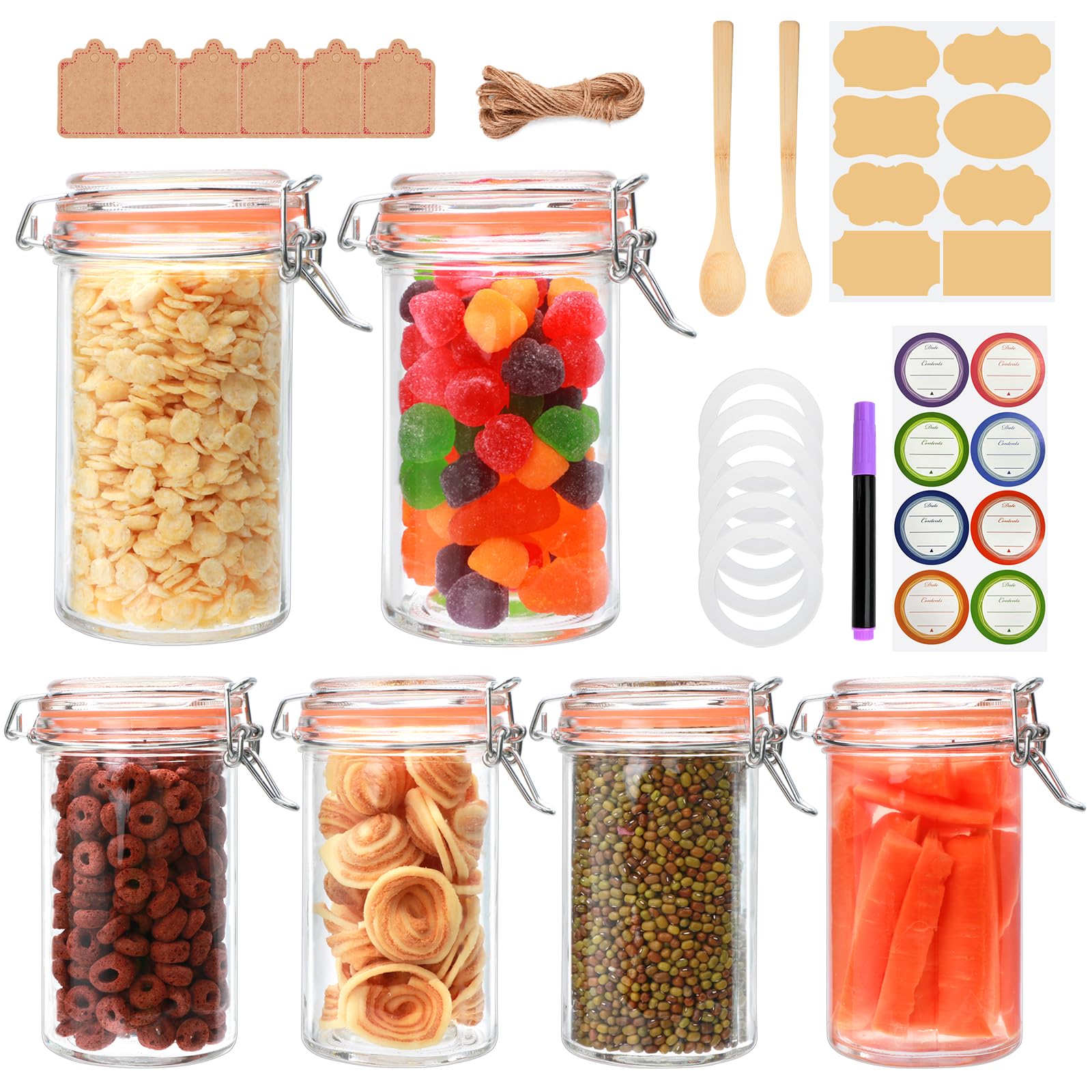 Glass Jars With Airtight Lids - 5 Oz Small Canisters For Spices, Snacks, Kitchen Storage - View #4