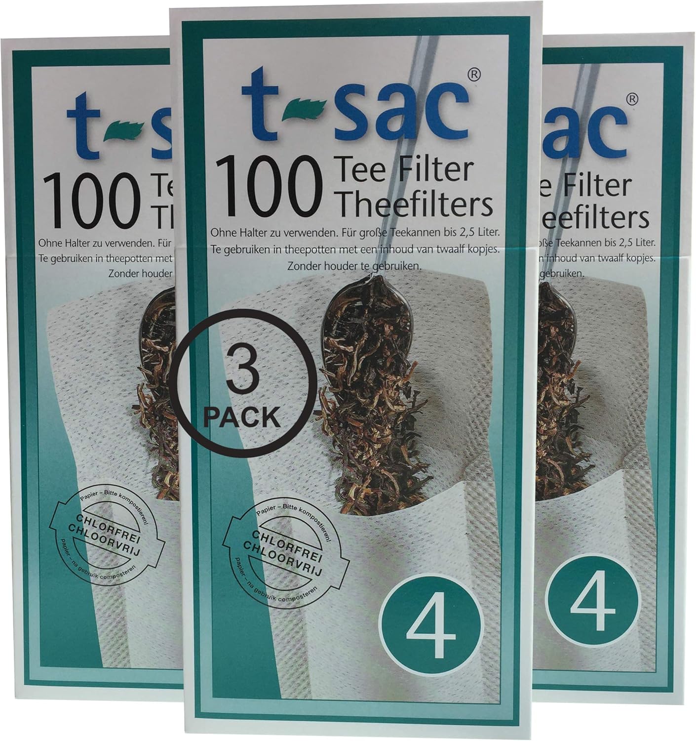 Modern Tea Filter Bags, Disposable Tea Infuser, Size 4, Set
