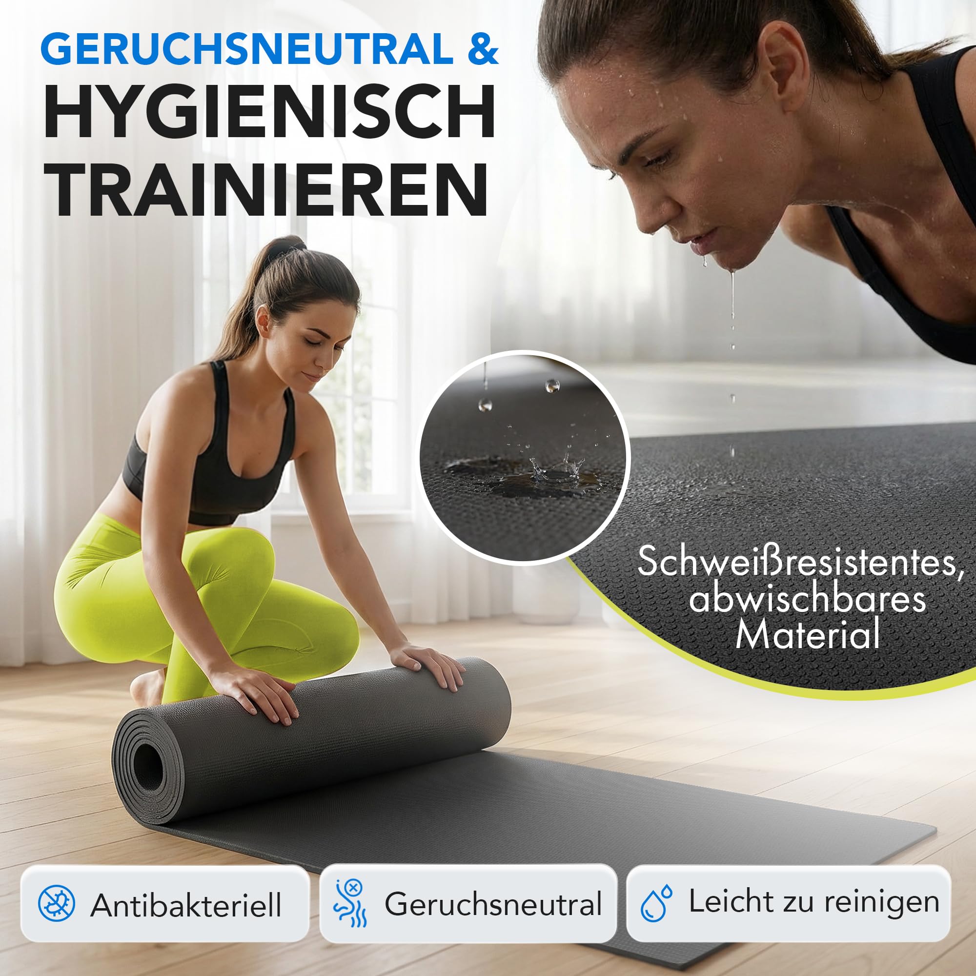 Esterilla Vida Sport Protect 60 x 120 cm Negra para Ejercicio y Entrenamiento