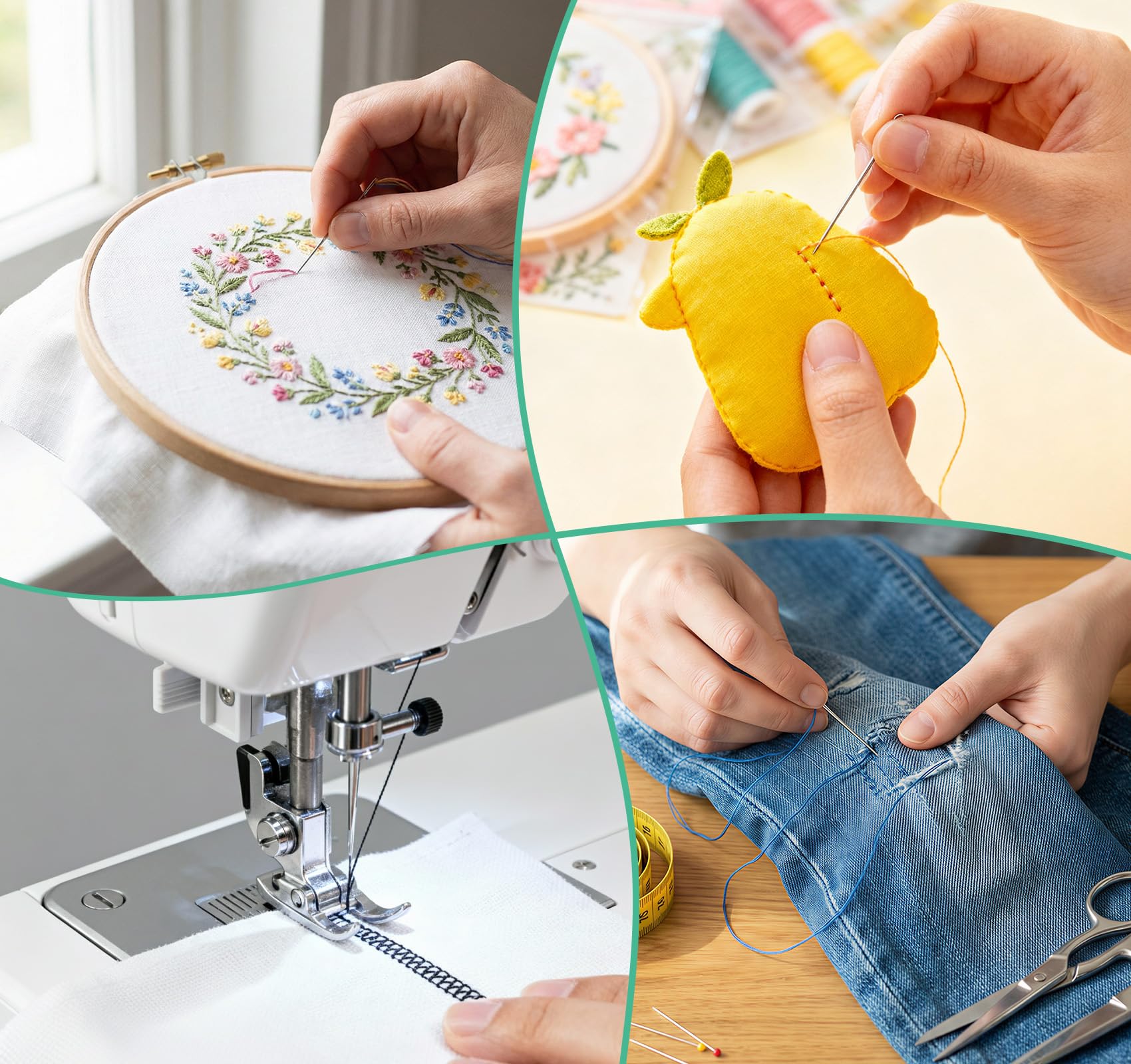 Hilo para coser, 300 yardas por carrete, hilo de poliéster, 36 colores, hilo de coser multiusos, surtido de hilos para coser a mano, hilo de acolchado y máquinas de coser