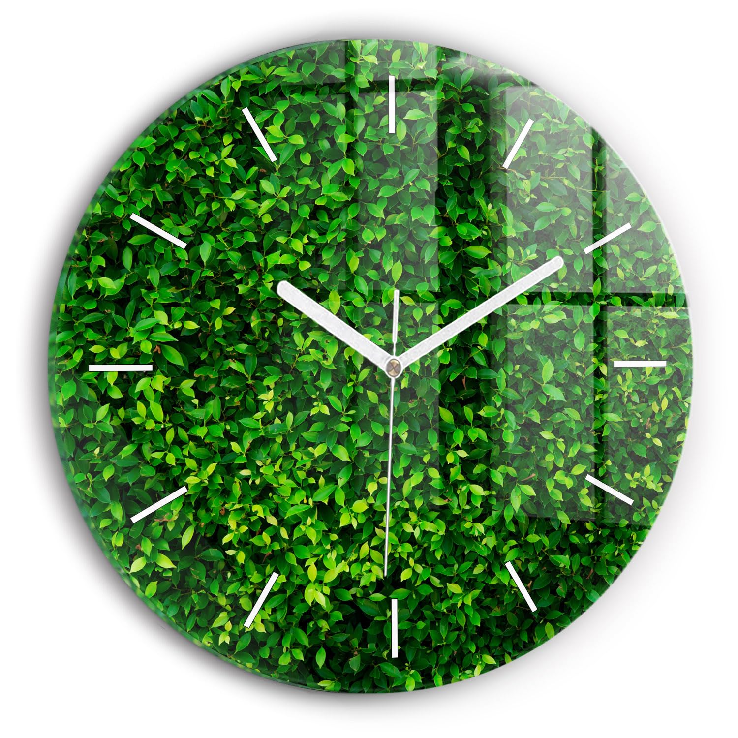 Horloge en verre moderne Wallfluent pour décorer un salon chaleureux et lumineux de 30 cm