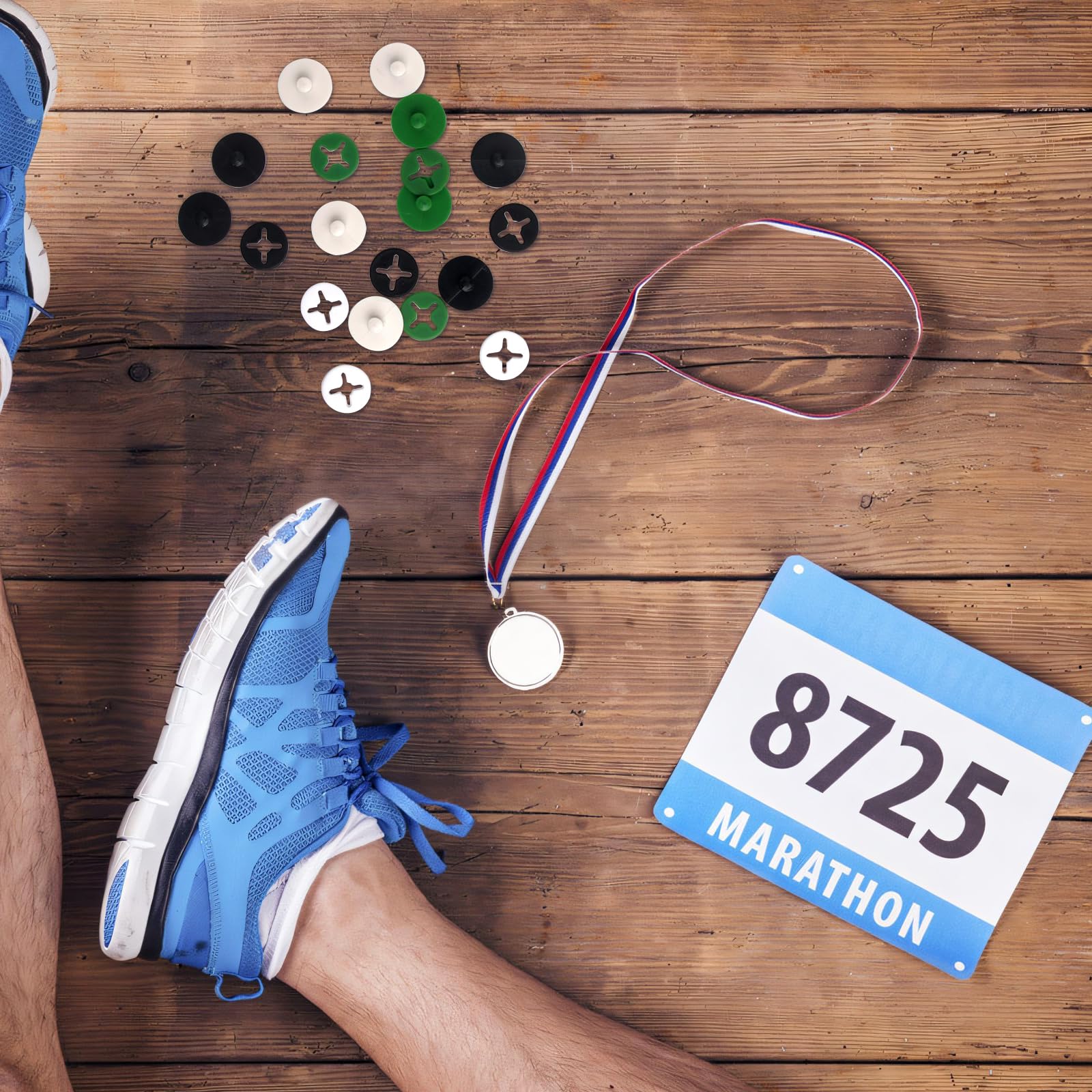24 clips para números de carrera, sistema de fijación para hebillas de número de carrera, soporte para números de triatlón, cierre de maratón para carreras, eventos de campo de corredor,
