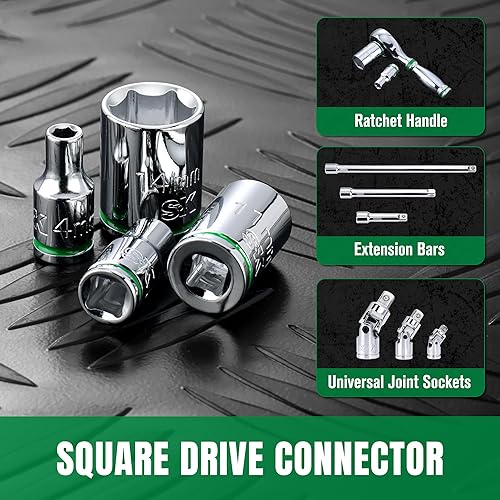 Miniatura 6 de SK Juego de llaves de vaso de 14", enchufes métricos, 13 piezas 0.157-0.551 in, acabado SuperKrome, construcción Preminum CR-V, con organizador de