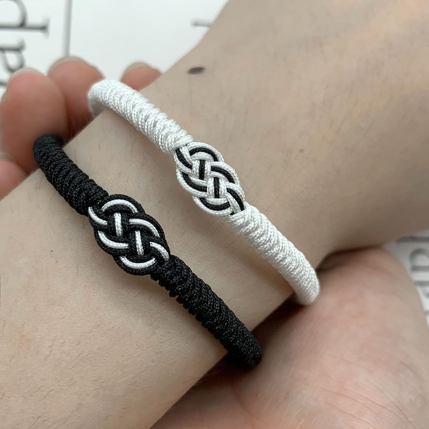 LAMIBEE Red Black Mix White Infinity Love Multicolor Lucky Bracelet for Men Women Tibetan Lucky Amulet Knot Bracelet Woven Thread String for Friend and Couple Peace and Protection, synthetic-fiber, - Image 8