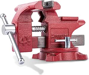 AROEDVISE Bench Vise 4.5" Jaw Width with Swivel Base and Anvil