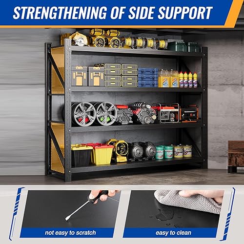 Miniatura 7 de Estantes de almacenamiento de 78.8 pulgadas de ancho, 7000 libras, estantes de metal para garaje, estantes de almacenamiento ajustables para
