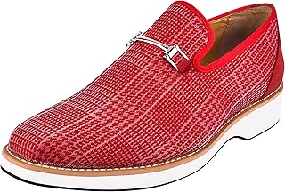 Mens Prom Shoes - Mens Tuxedo Canvas Textile and Suede Leather Noble Loafers and Slip On Wedding Party Shoes