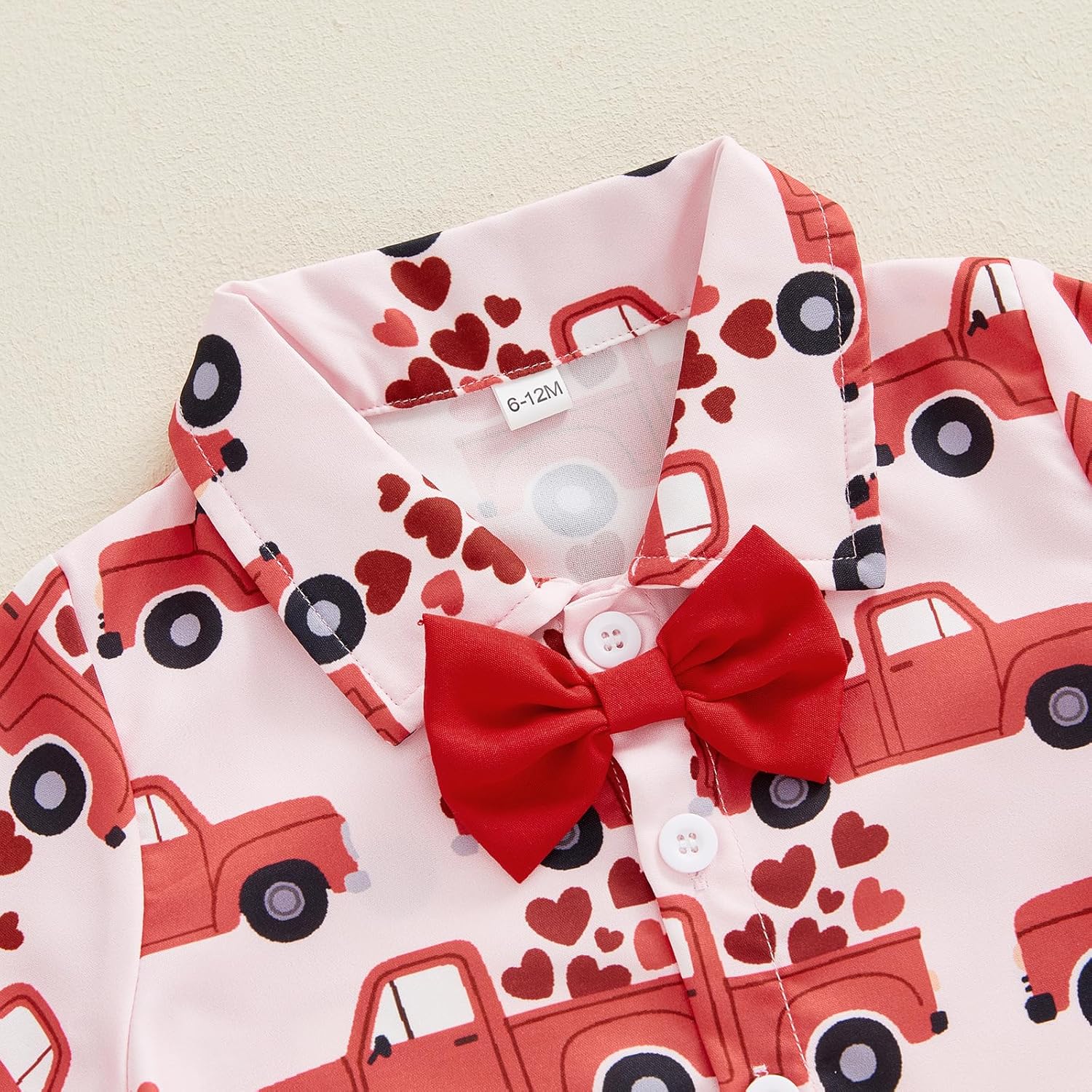 FIOMVA Toddler Baby Boy Valentines Day Outfit Clothes Button Down Shirt with Bowtie and Shorts Set Gentleman Suit Dress - Image 7