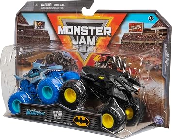 Monster Jam - Original Two Pack with the Batmobile vs. Megalodon - Authentic Monster Trucks in 1:64 Scale
