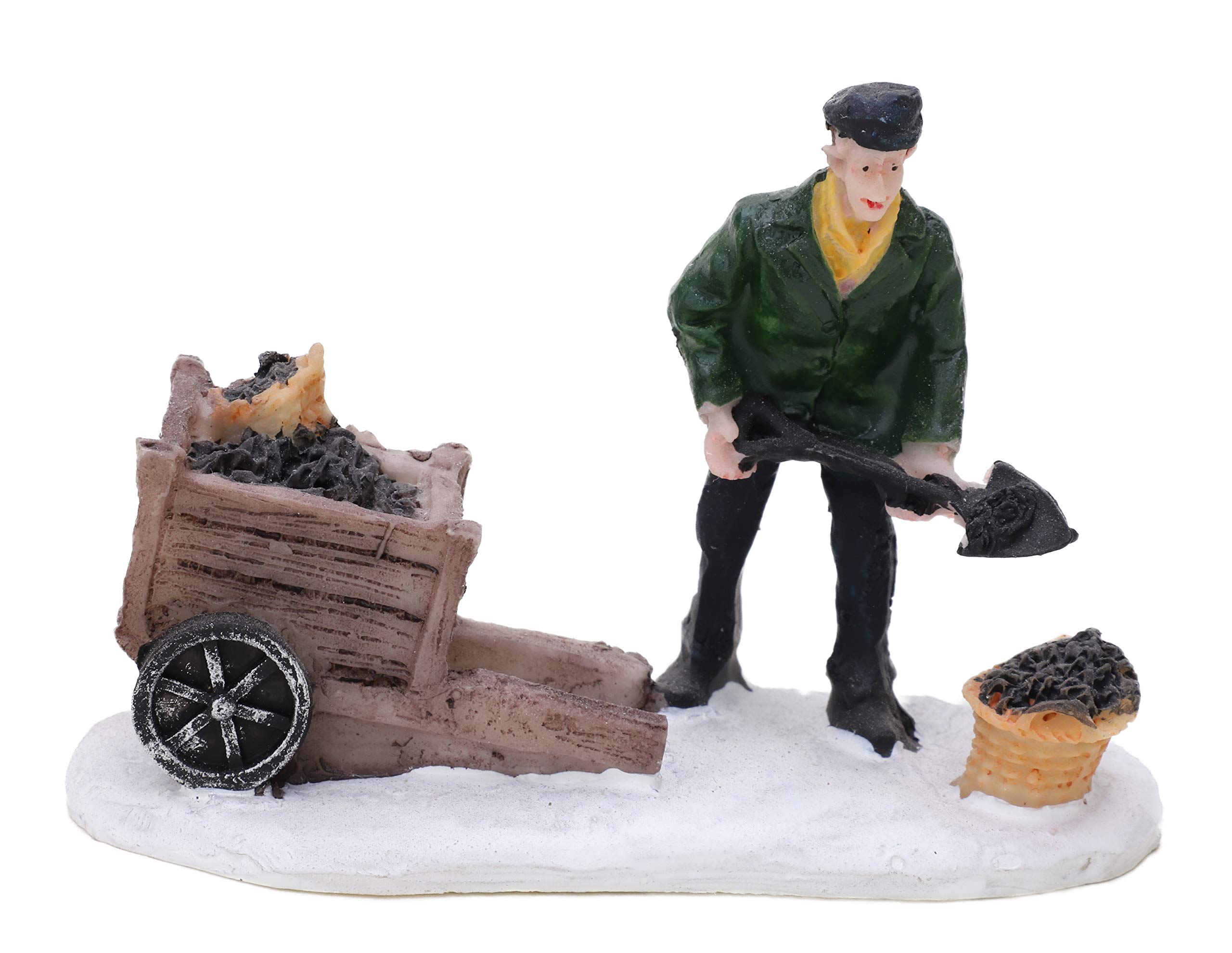 Toyland Coal Worker Toyland® Mini Resin Christmas Collectible Ornament - Village Scene Accessories - Xmas Figures ( 3.5 X 2.5 Inch).