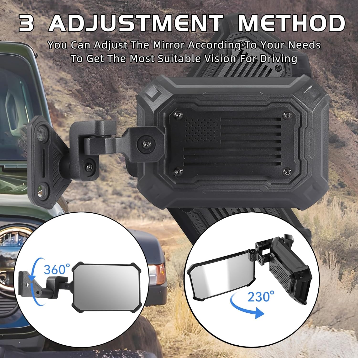 for Jeep Mirrors Doors Off (Compatible with Jeep Wrangler JL JLU & Jeep Gladiator JT 2024-2026)