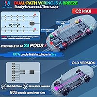 Vista 3 de MICTUNING C2 Max RGB+IC Chasing Color Rock Lights - Kit de Luces LED de 8 Módulos para Iluminación Inferior, Modos de Iluminación Dinámicos