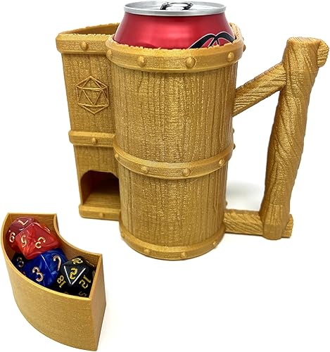 MunnyGrubbers - Torre de dados para tazas - Torre de dados aislada - (Juego de dados D20 al azar de 7 piezas incluidas) - TTRPG - Cárcel de dados -