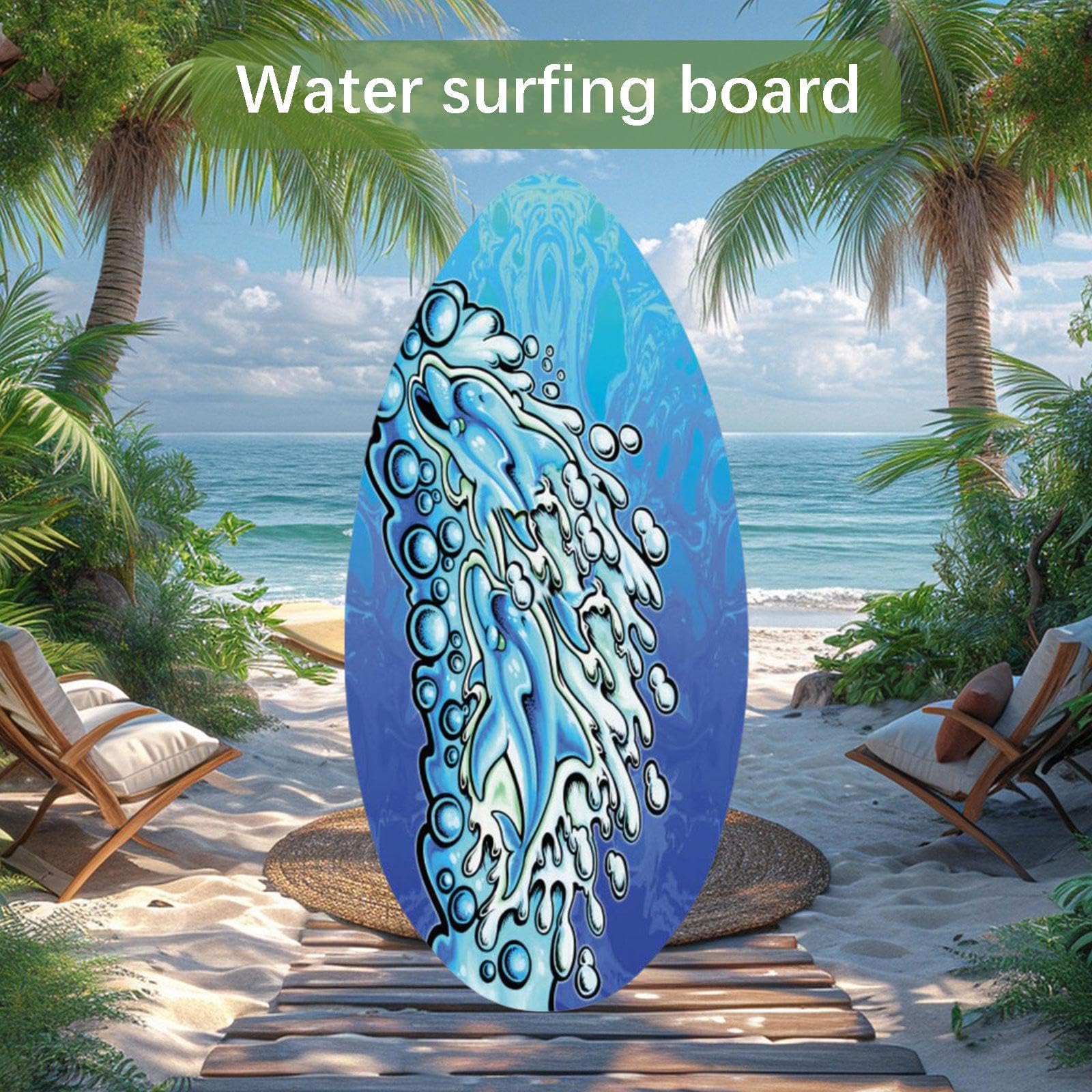 KESOTO Skimboard de Madera de 30 Pulgadas, Tabla de Surf para Deportes Acuáticos Al Aire Libre