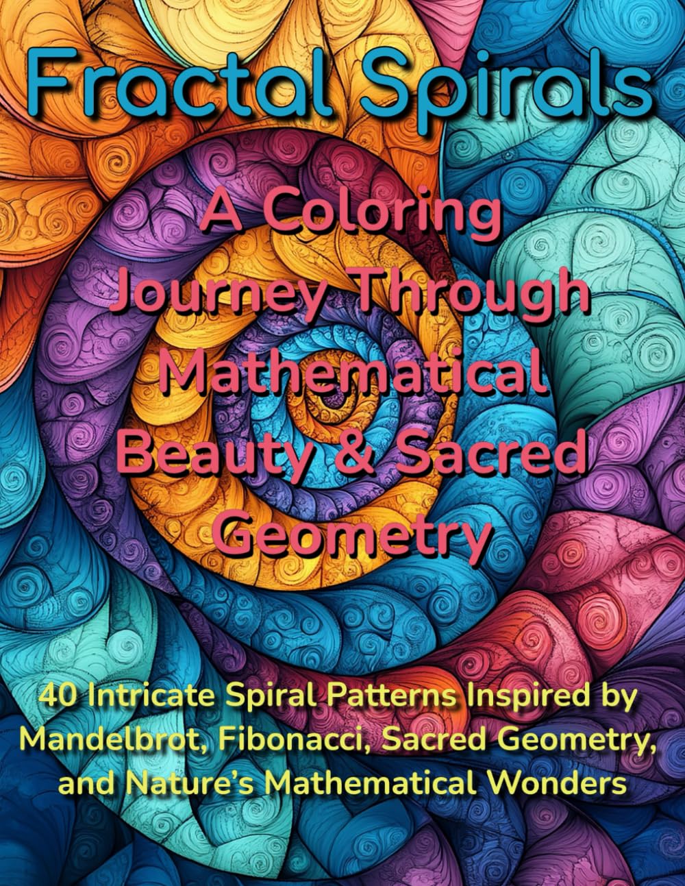 Fractal Spirals: A Journey Through Mathematical Beauty & Sacred Geometry: 40 Intricate Coloring Patterns Inspired by Mandelbrot, Fibonacci, Sacred Geometry, and Nature’s Mathematical Wonders