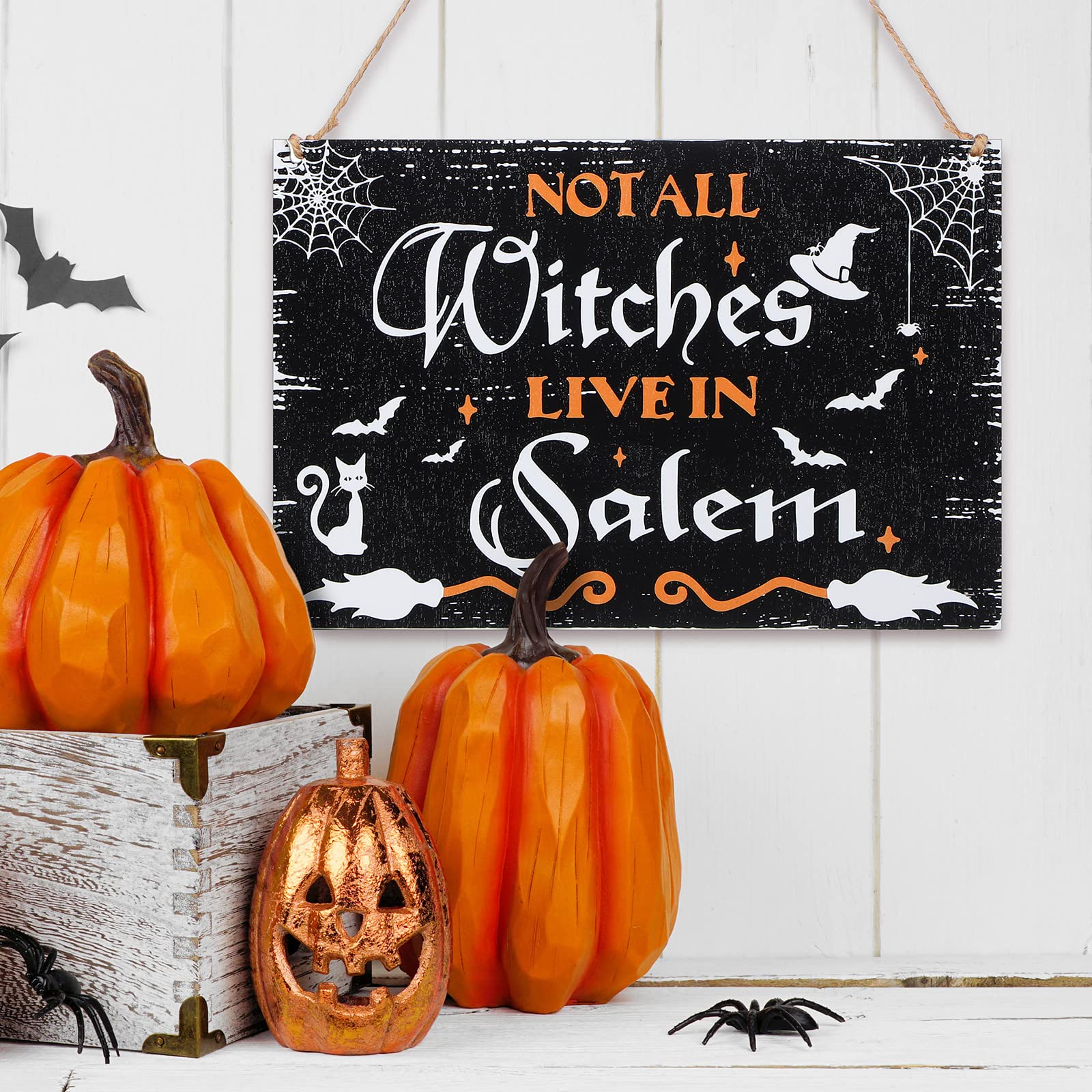 Halloween Holzschild 'Nicht Jede Hexe Lebt In Salem' – 30x20 Cm, Rustikale Küchendeko Mit Aufhängeseil