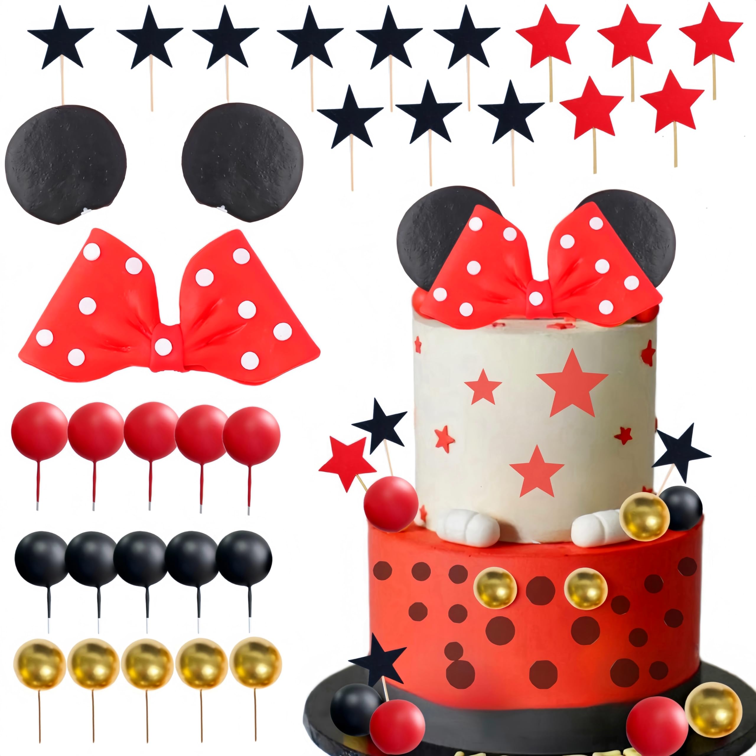 Snapklik.com : 38 PCS Cartoon Birthday Cake Toppers Cartoon Cupcake ...