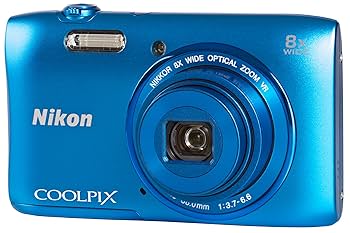 Nikon Coolpix S3600 Camera Blue 20.1MP 8xZoom 2.7LCD 720pHD