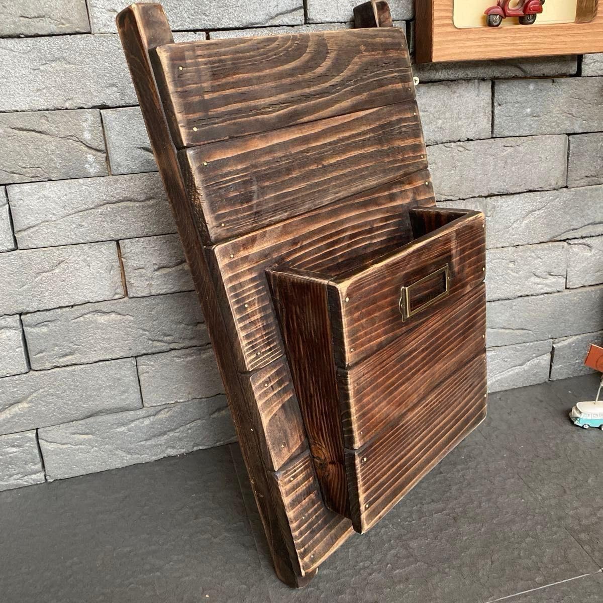 味わい深い立て掛けラック 手作り 古民具調 レトロ ビンテージ