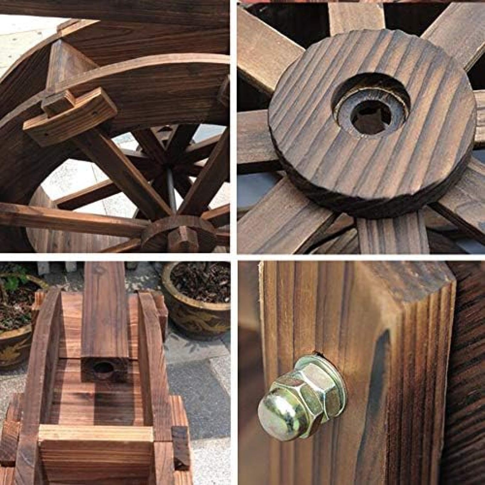 Amazon.co.jp: ポンプ付き木製水車噴水、禅屋外機能池装飾,20cm