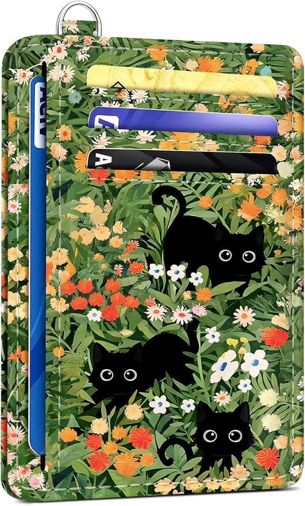 Black Cat RFID Card Holder
