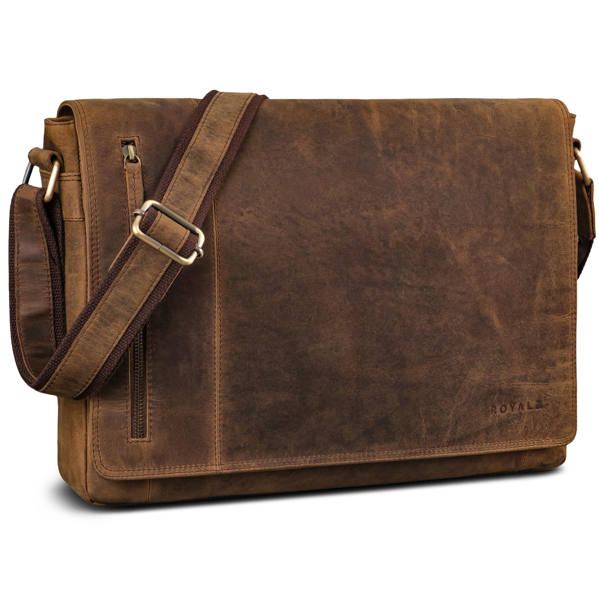 ROYALZ "New Jersey Borsa Porta PC 13-15.6 pollici Uomo Pelle a tracolla – Cartella Ventiquattrore in Vera Pelle – Grande Borsa Portadocumenti Uomi