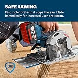 Bosch Professional 18V System Akku Kreissäge GKS 18V-57 G (kompatibel mit Führungsschiene, Schnitttiefe: 57 mm, inkl. 2x 4.0Ah Akku, SchnelSchnellladegerät GAL 18V-40, 1x Kreissägeblatt, L-BOXX) - 3