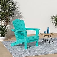Vista 160 de KINGYES - Silla Adirondack plegable, sillas de patio de polietileno de alta densidad para todo tipo de clima, silla de césped con textura de madera