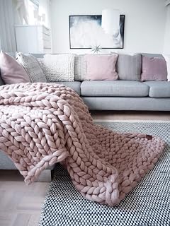 Chunky knit blanket, throw blanket, arm knit blanket, 100% merino wool, extra warm chunky blanket