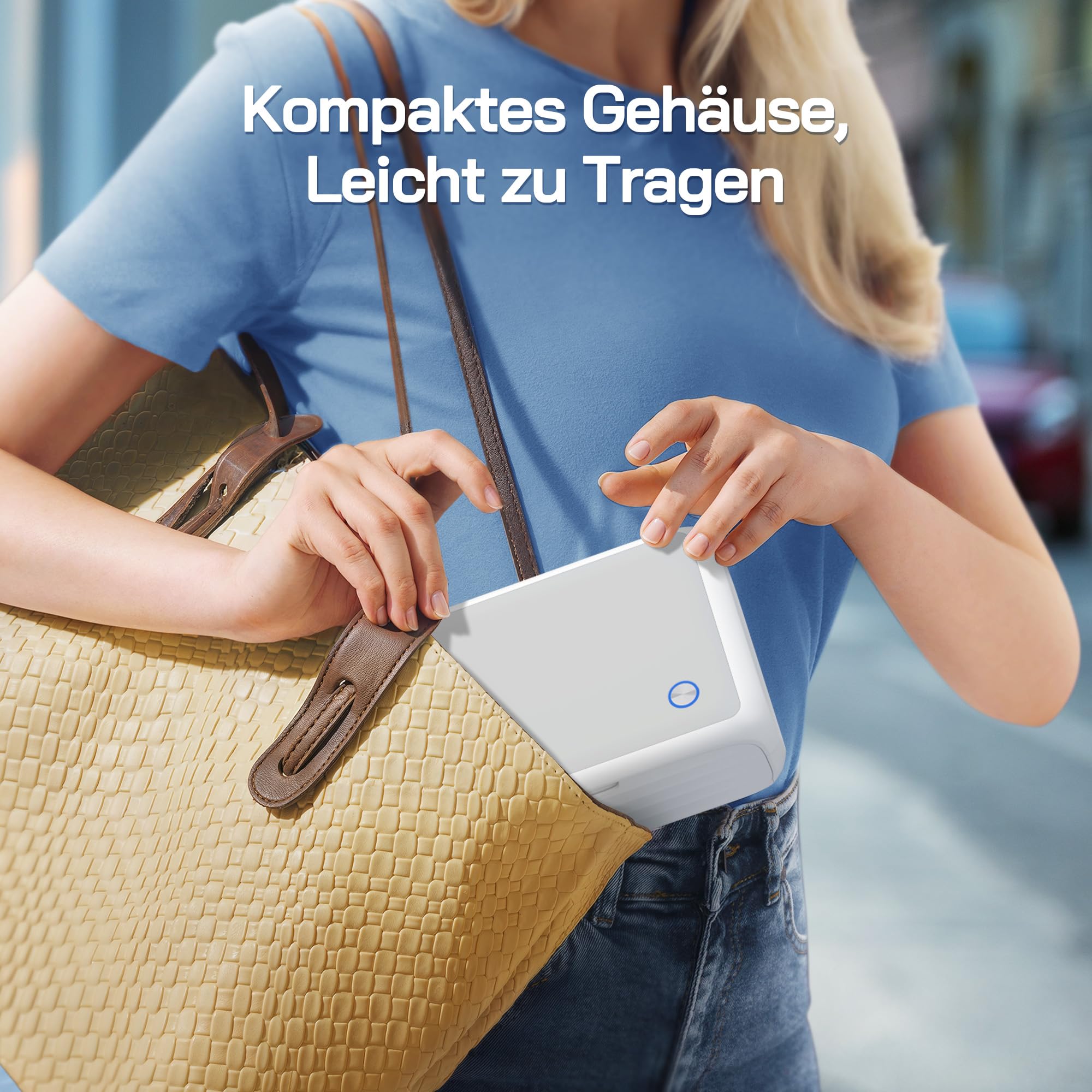 WOLFANG Fotodrucker, Sofortbilddrucker mit 54 Blatt (4 x 6 Zoll), unterstützt WLAN-Verbindung, kreative Fotobearbeitungs-Apps, für iOS/Android-Smartphone