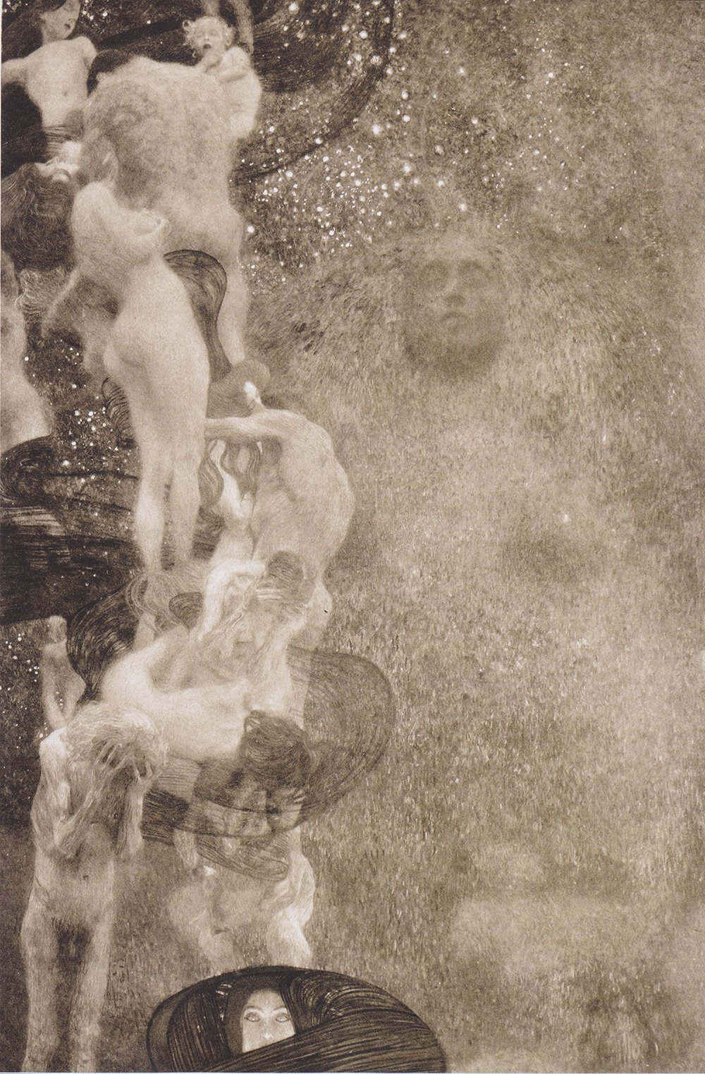 Gustav Klimt Philosophie impression Archival Matte haut de gamme sous cadre marron