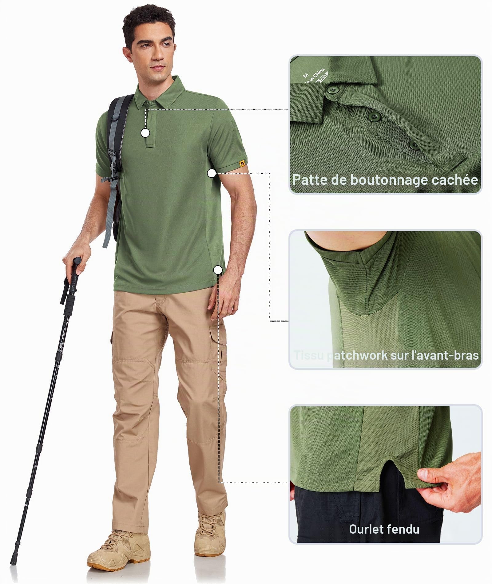 Polo Homme à Manches Courtes T-Shirt Polo Homme Respirant Polo T Shirt de Travail Hommes T-Shirts Manches Courtes Hommes pour Les activités de Plein air