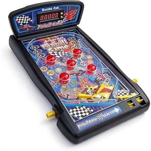 Racing Car Tabletop Pinball Machine, Retro Arcade Toy, Age 8+