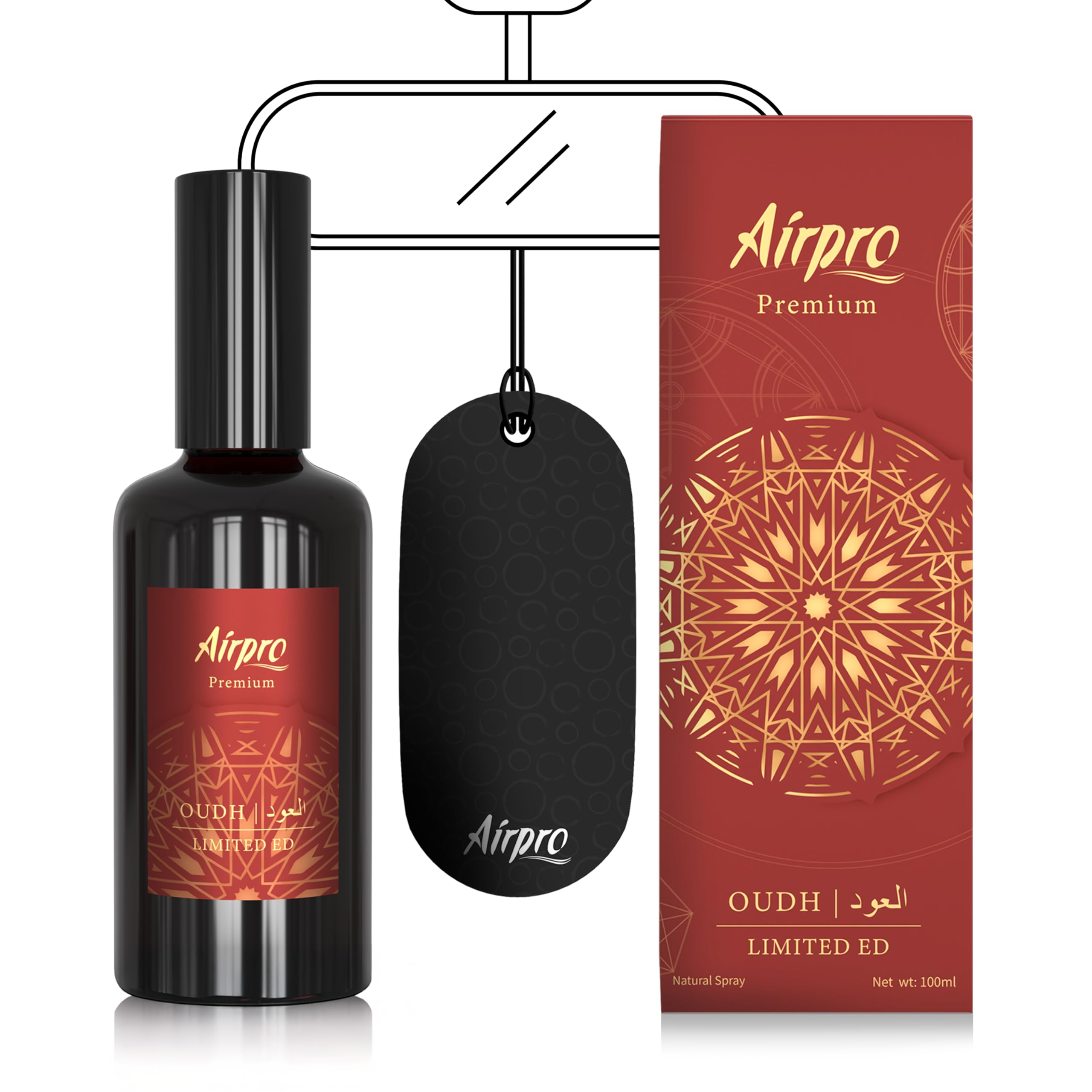 Airpro Luxury Limited Edition Car Perfume Spray | Oud Car Air Freshener Spray | Long Lasting Fragrance for Car, Office, Home & Room | Premium Car Accessories | Luxury Car Perfume | 100ml