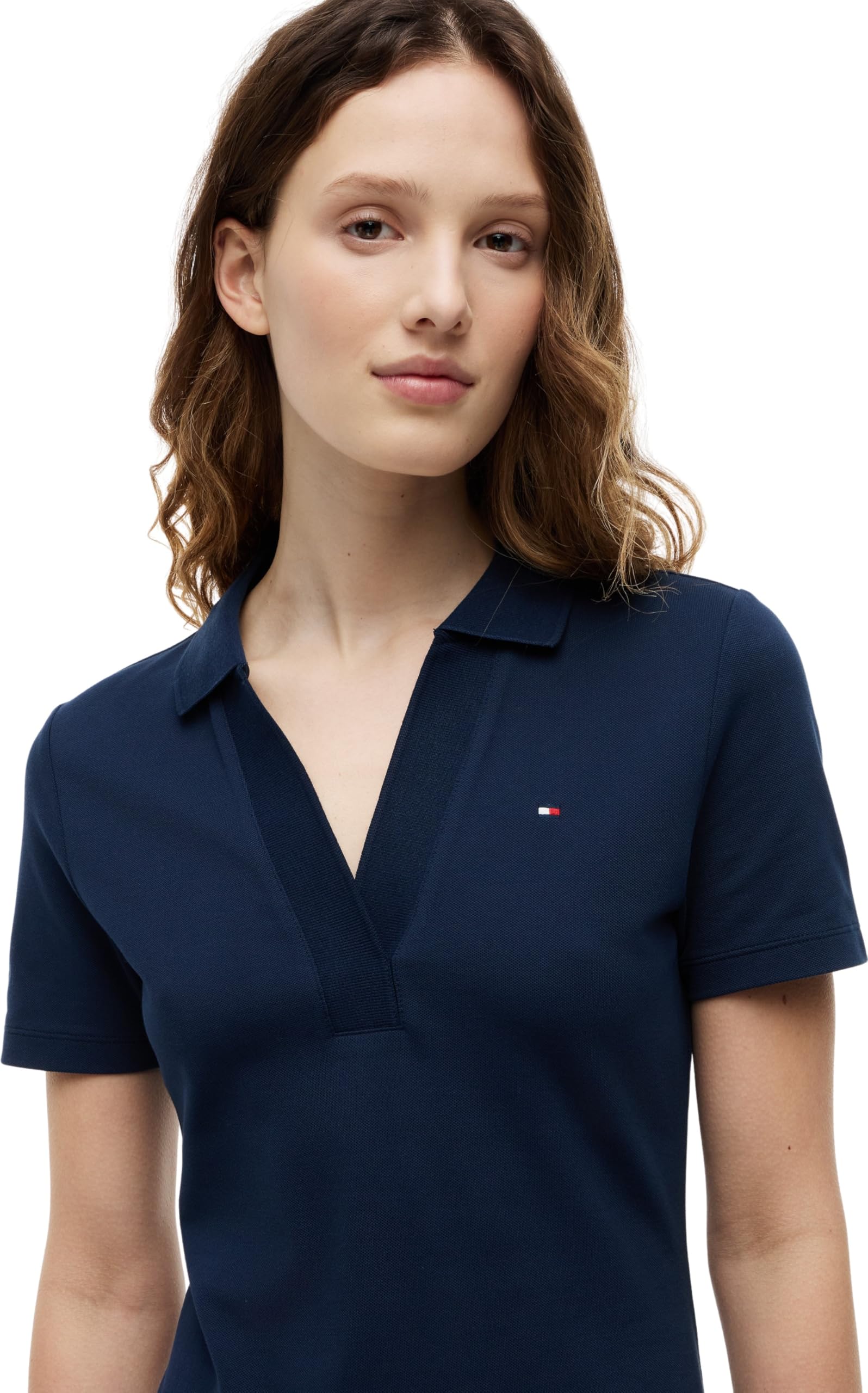 Tommy Hilfiger SLIM OPEN NK POLO SUKIENKA SS WW0WW42567 Kobiety Slim Open Nk Polo Dress Ss Ww0ww42567