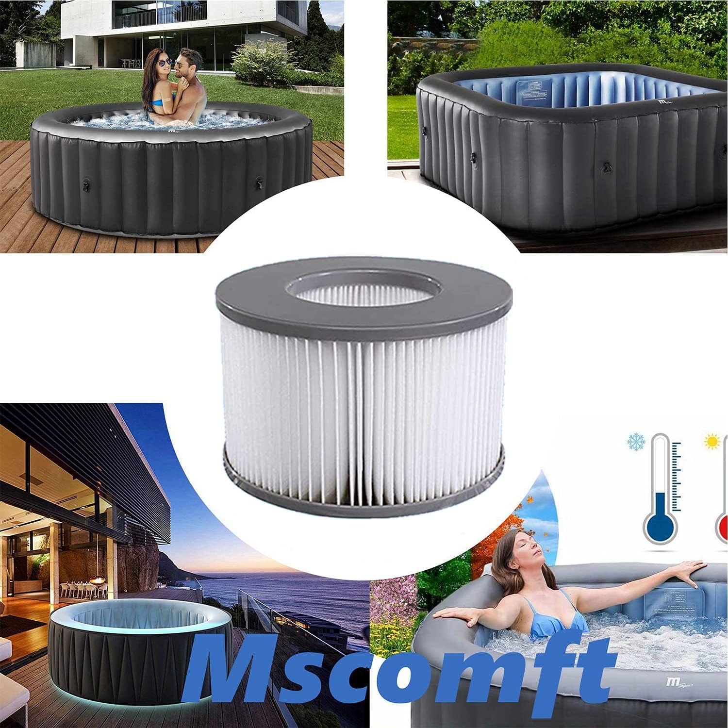 Filtro di ricambio per Whirlpool MSPA, cartuccia del filtro per vasca idromassaggio, piscine calde e spa, piscine gonfiabili, filtro per acqua per modelli dal 2020 (16 pezzi)