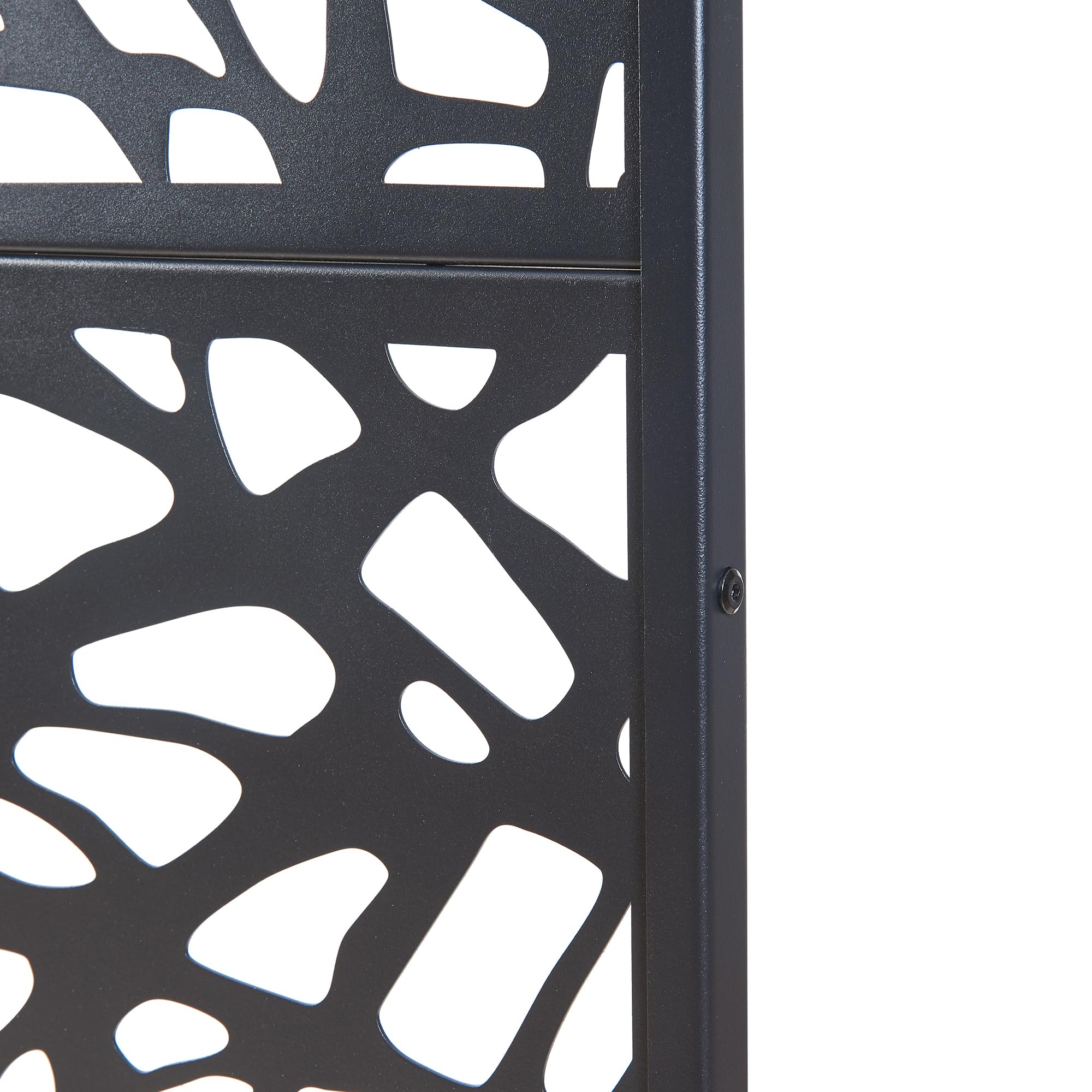 casa.pro Pannello Divisorio per Spazi Interni Schermatura Decorativa con Struttura Traforata Schermo Divisore in Acciaio 200 x 100 cm Nero