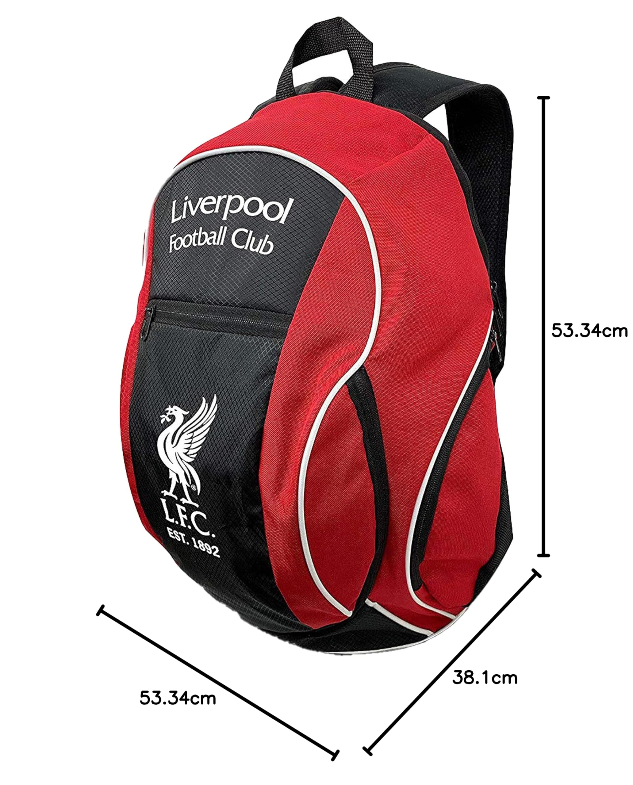 Icon Sports Liverpool Erwachsenen-Rucksack mit Fußballfach, rot/schwarz, Einheitsgröße, Icon Sports Ballrucksack